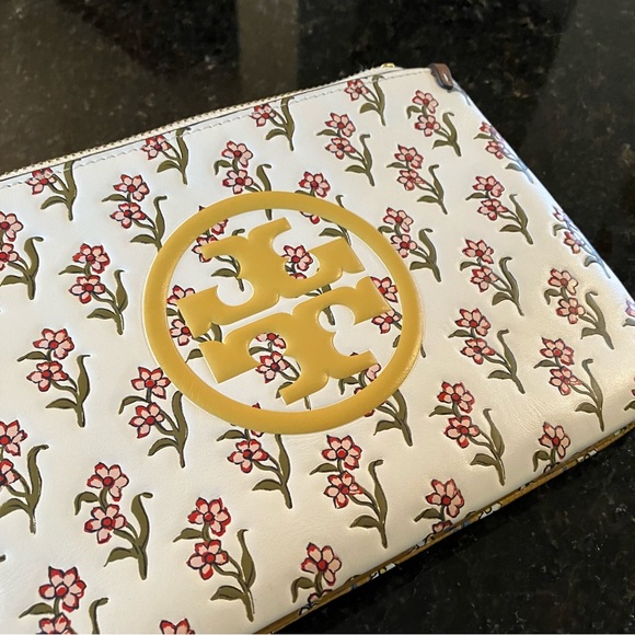 New Tory Burch Perry Bombé Printed Double-Zip Mini Bag, Floral Crossbody Purse - Picture 11 of 16